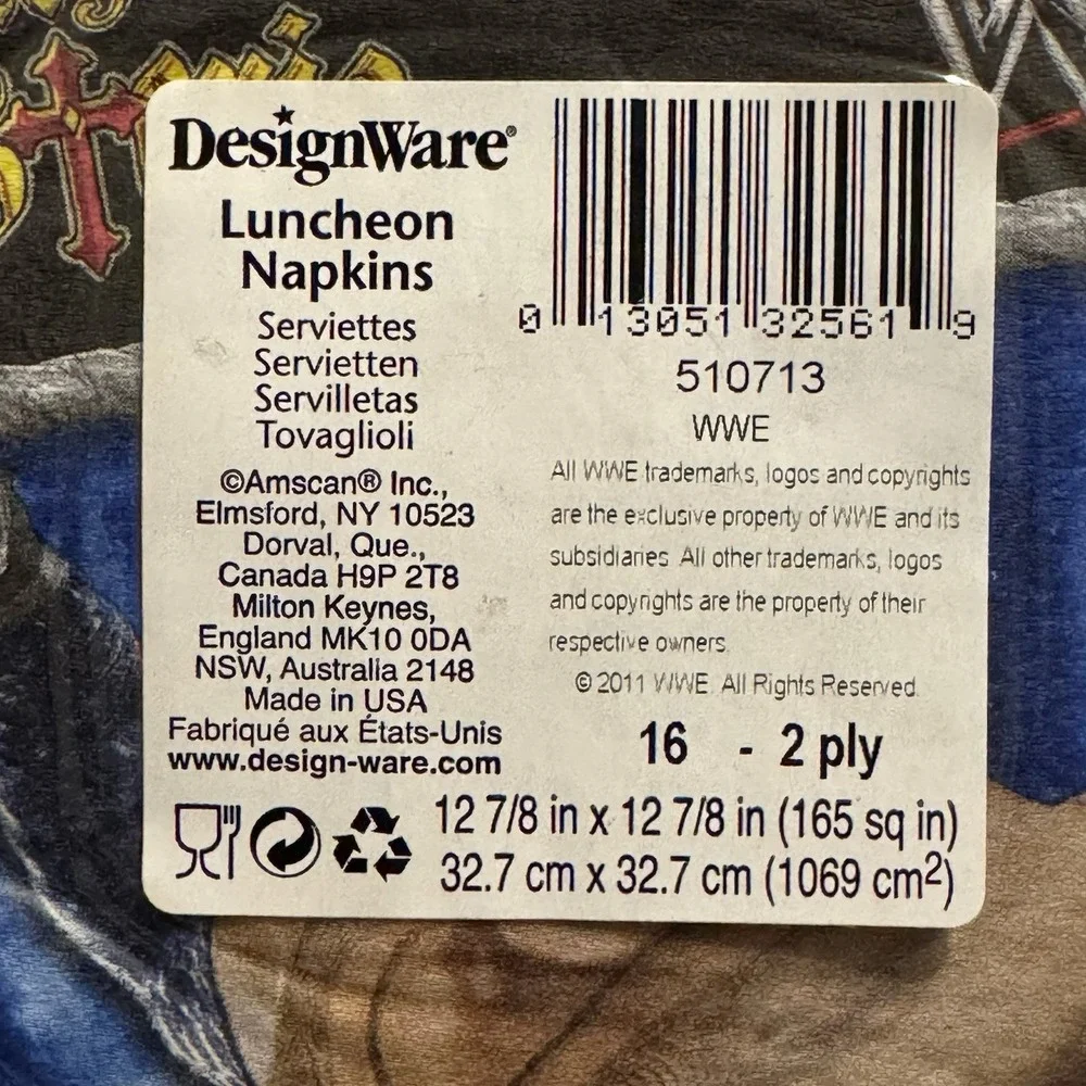 WWE Wrestling Birthday Party Supplies 16 Paper Luncheon Napkins‎ Rey Mysterio